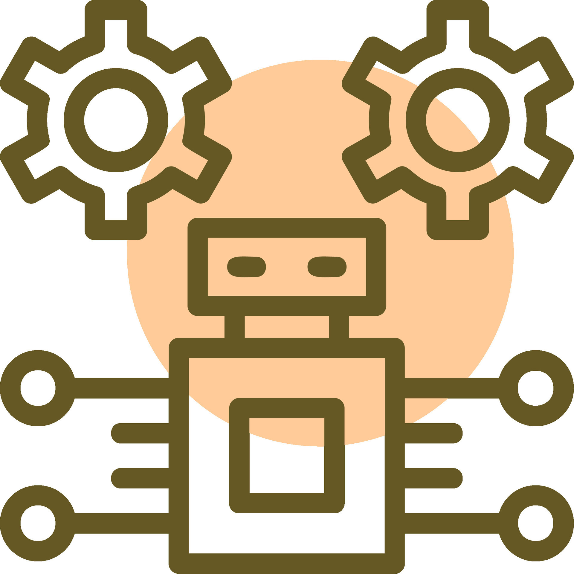 Robotic Process Automation Linear Circle Icon 39494509 Vector Art at ...