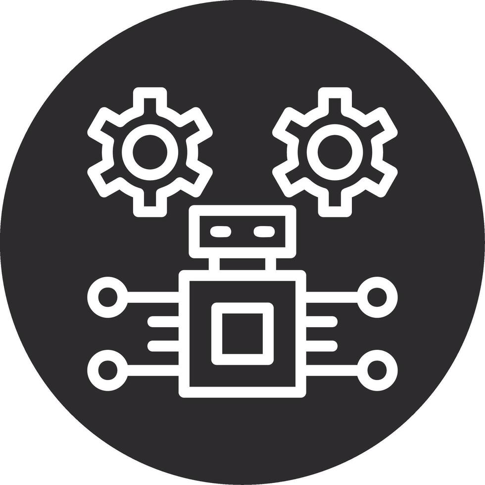 Robotic Process Automation Inverted Icon vector