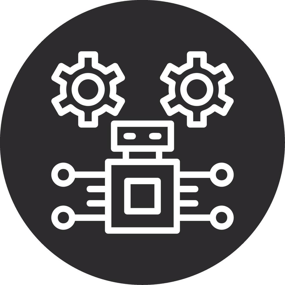 robótico proceso automatización invertido icono vector