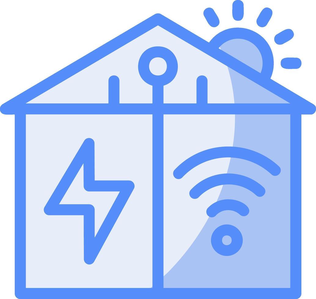 Smart Grid Line Filled Blue Icon vector