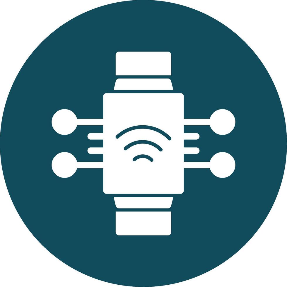 Smart Wearables Glyph Circle Icon vector