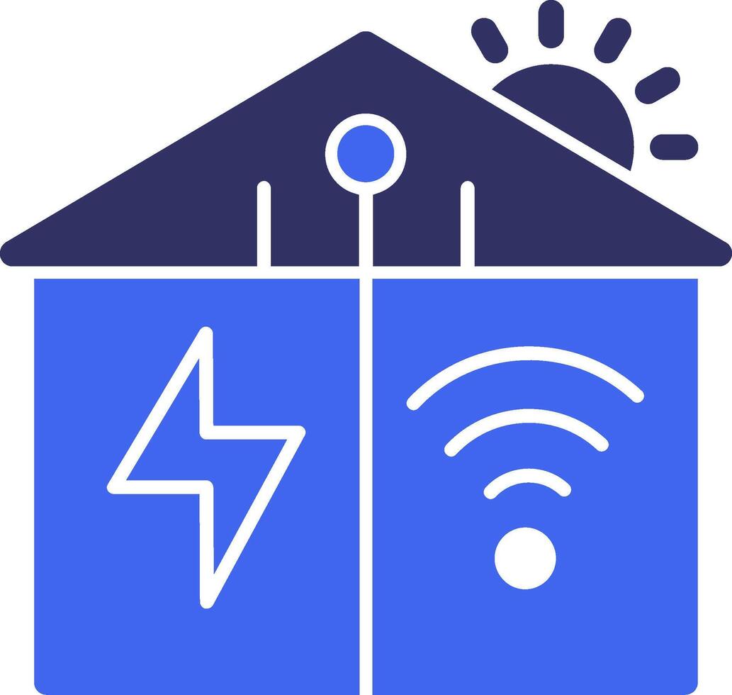 Smart Grid Solid Two Color Icon vector