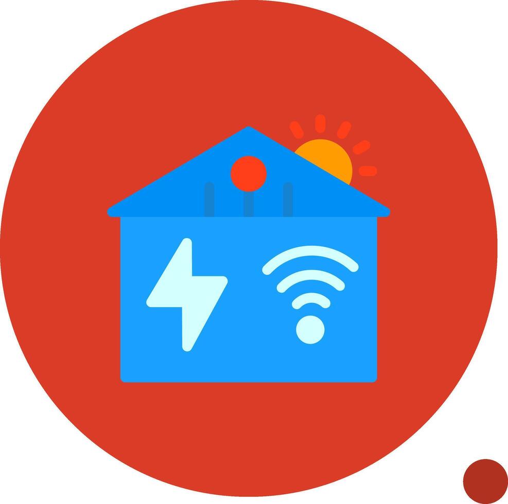 Smart Grid Flat Shadow Icon vector