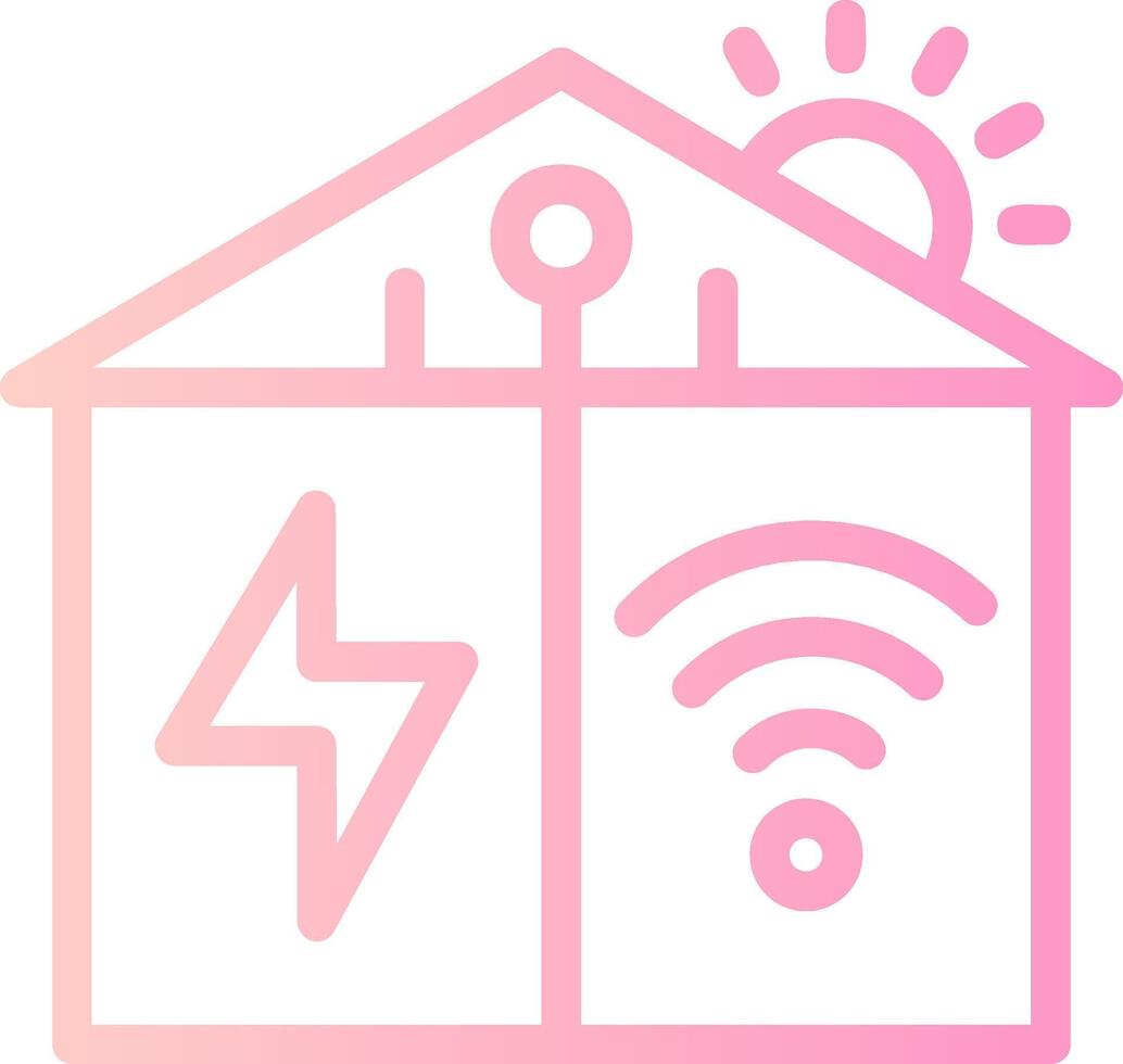 Smart Grid Linear Gradient Icon vector