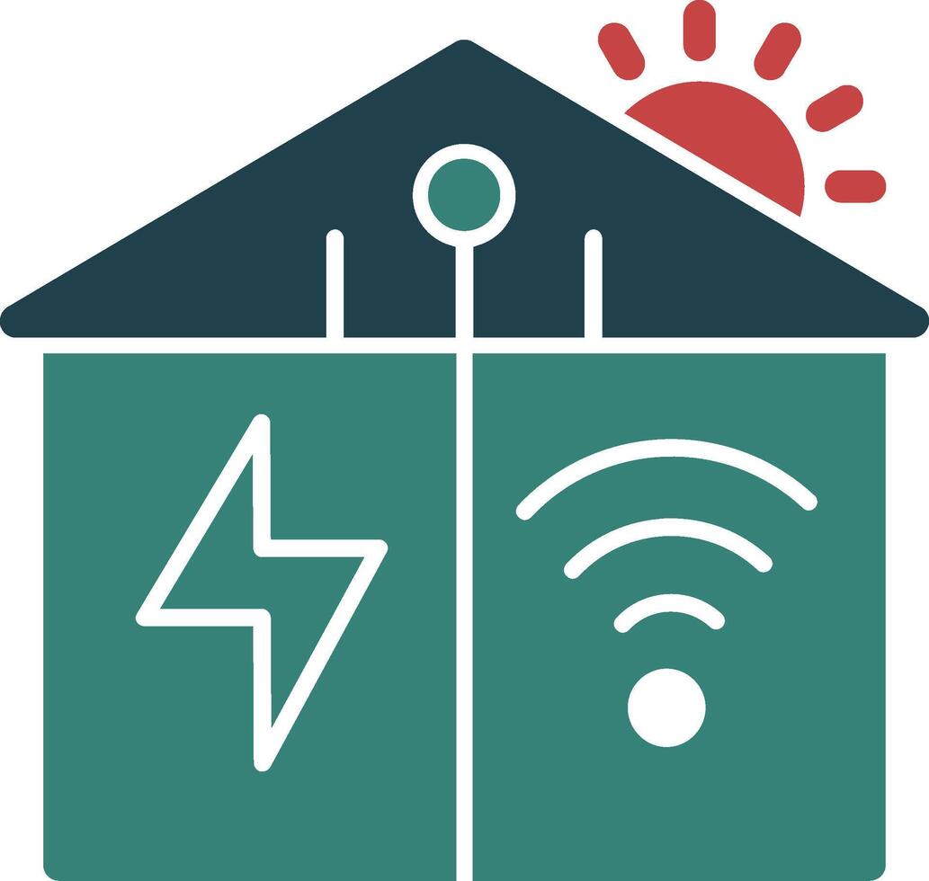 Smart Grid Glyph Two Color Icon vector