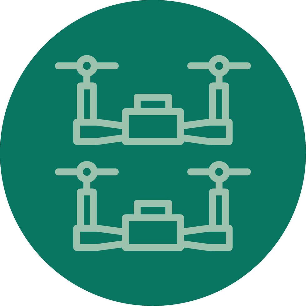 Swarm Drones Line Multi color Icon vector