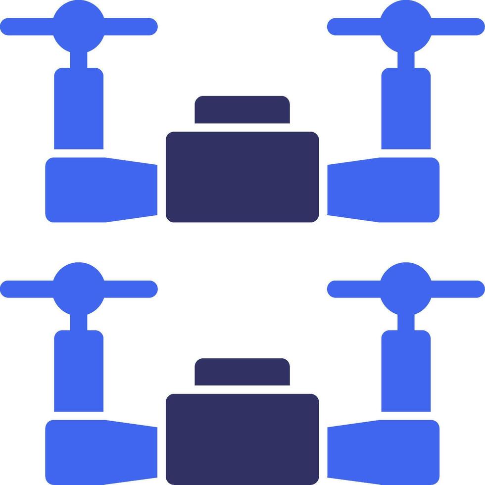 Swarm Drones Solid Two Color Icon vector