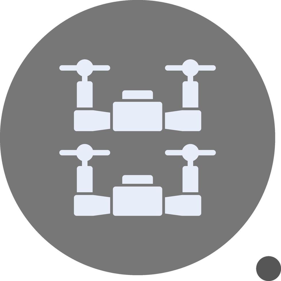 Swarm Drones Glyph Shadow Icon vector