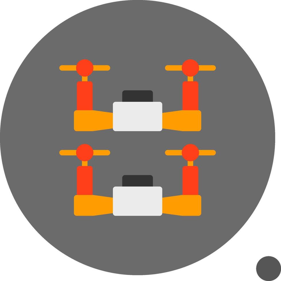 Swarm Drones Flat Shadow Icon vector