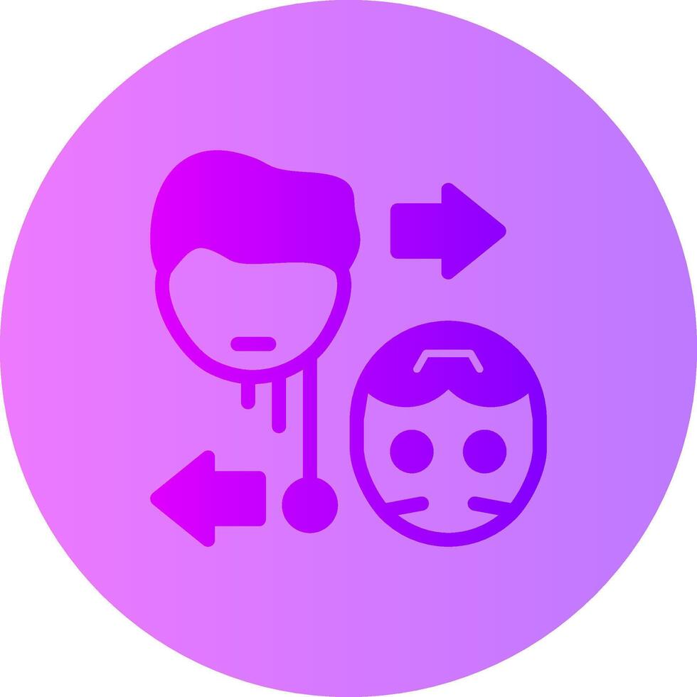 Human-AI Collaboration Gradient Circle Icon vector