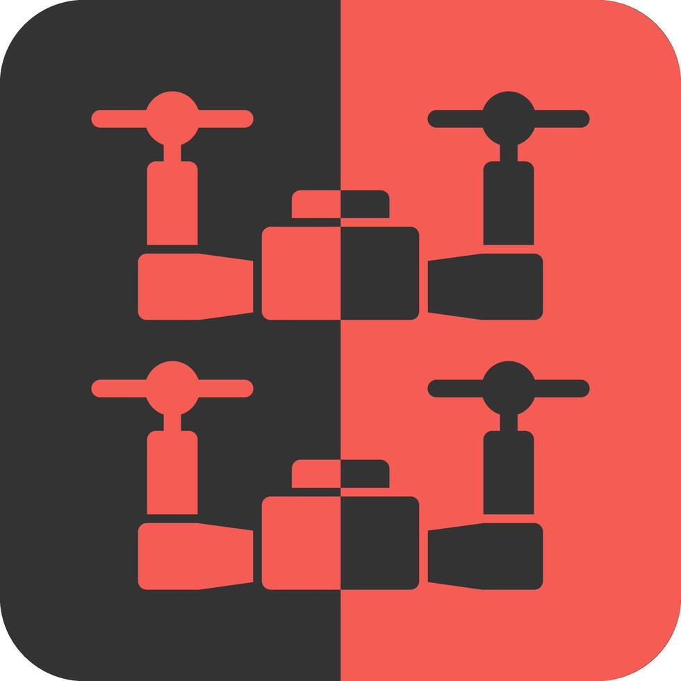 Swarm Drones Red Inverse Icon vector