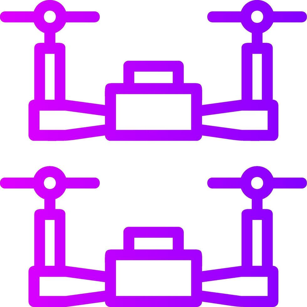 Swarm Drones Linear Gradient Icon vector