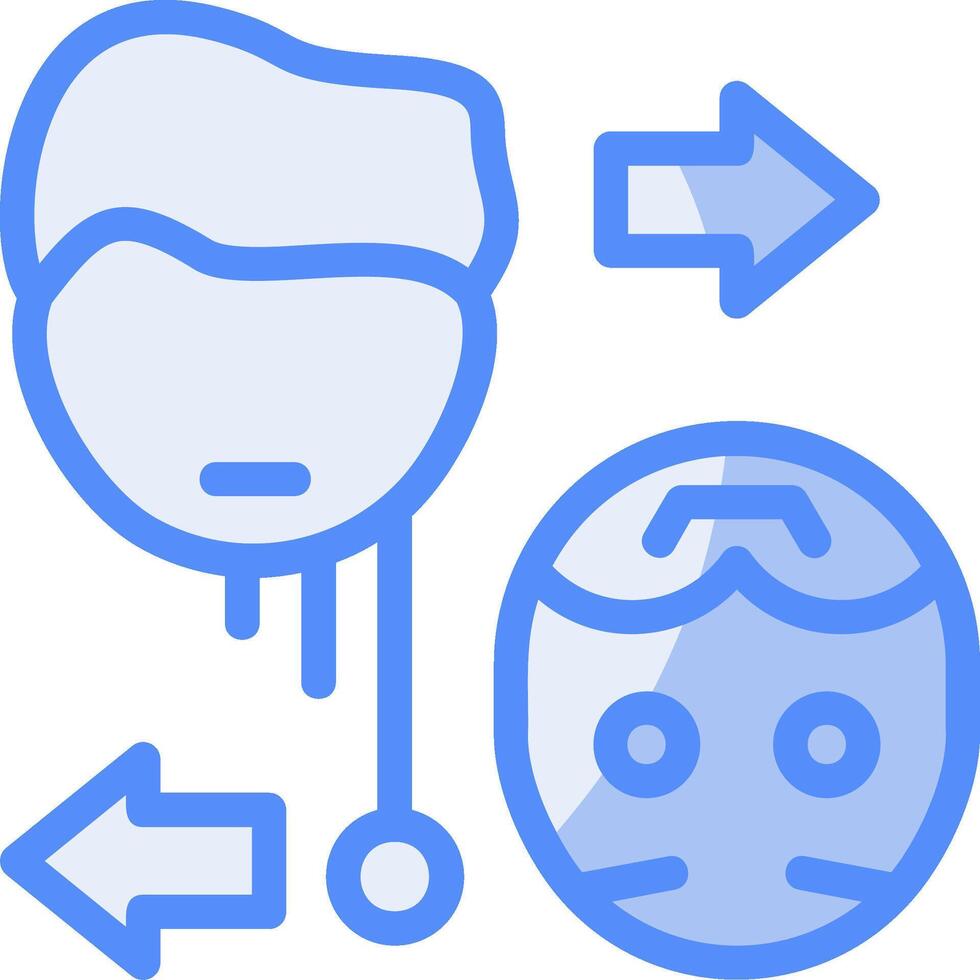 Human-AI Collaboration Line Filled Blue Icon vector