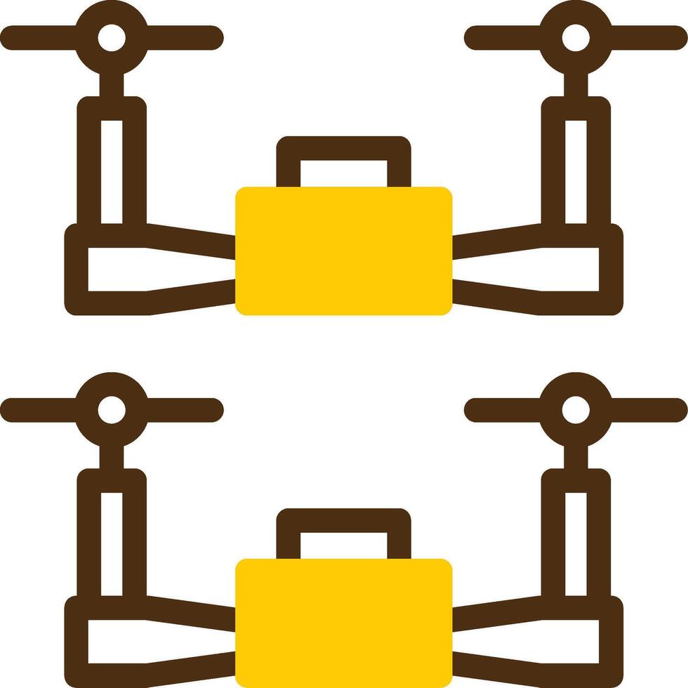 Swarm Drones Yellow Lieanr Circle Icon vector