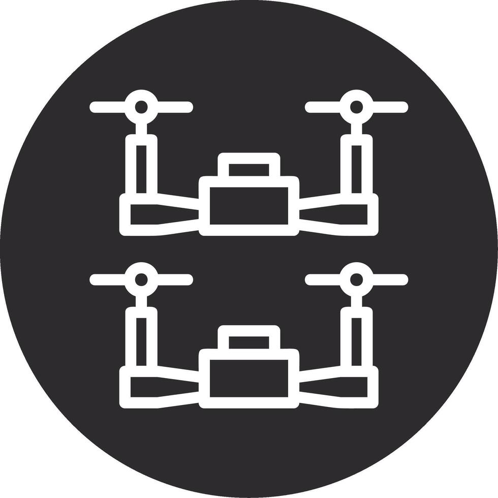 Swarm Drones Inverted Icon vector
