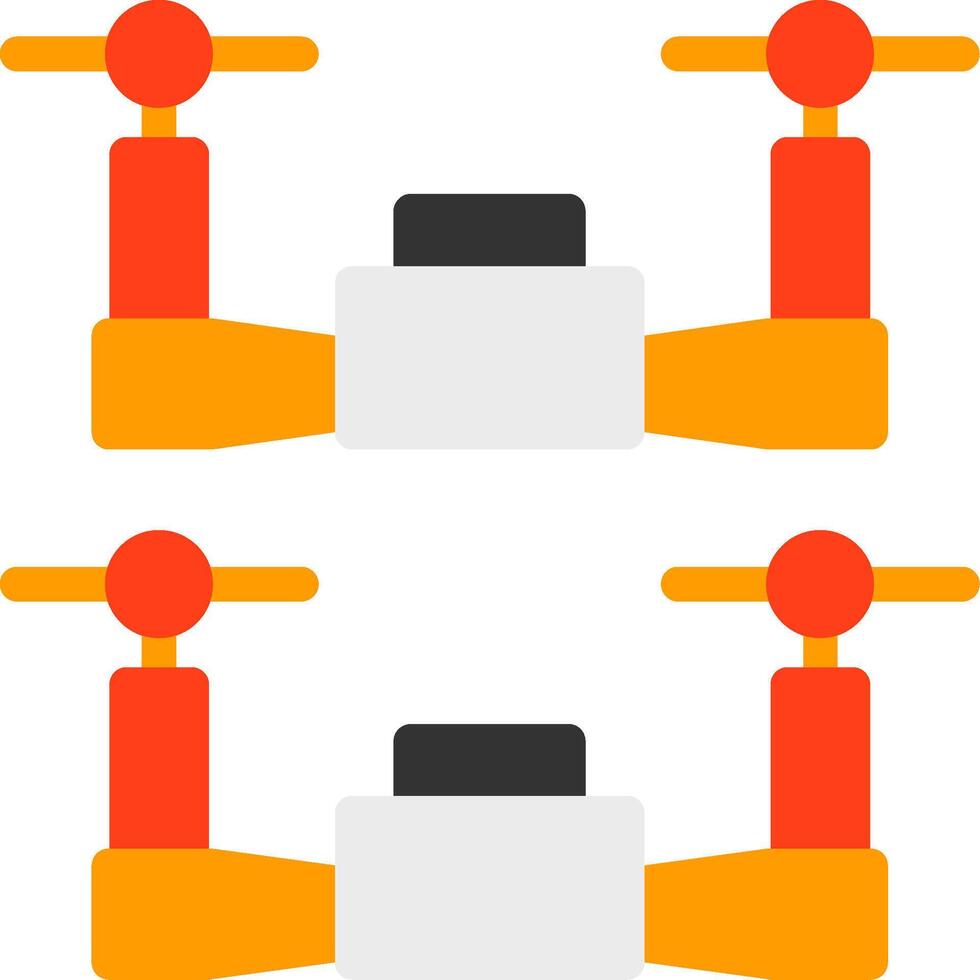 Swarm Drones Flat Icon vector