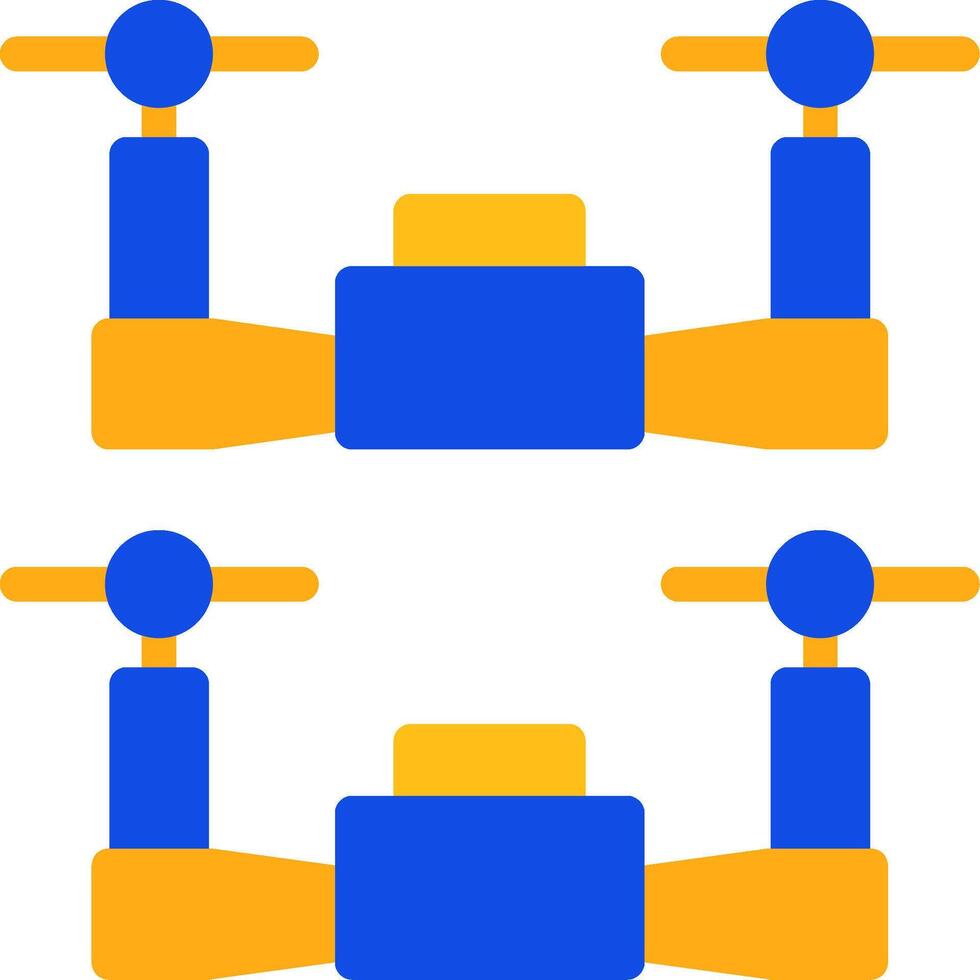 Swarm Drones Flat Two Color Icon vector