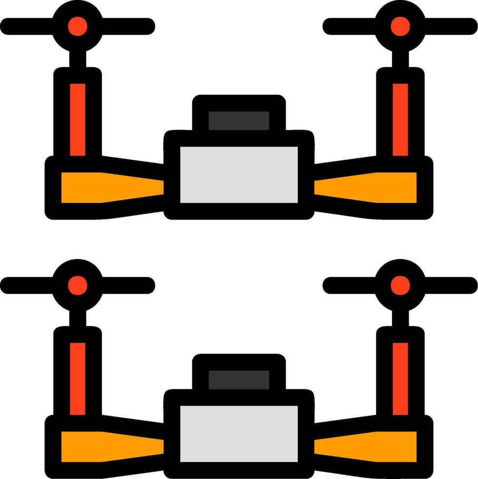 Swarm Drones Line Filled Icon vector