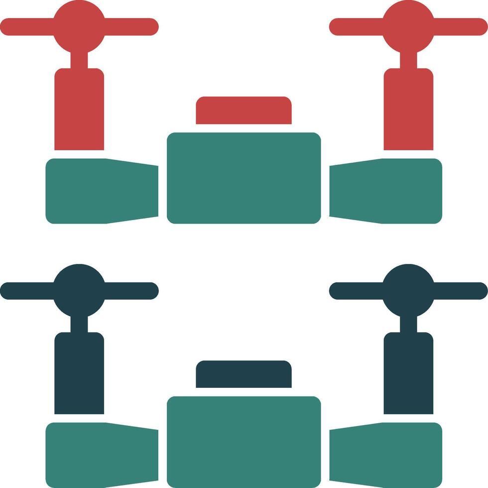 Swarm Drones Glyph Two Color Icon vector