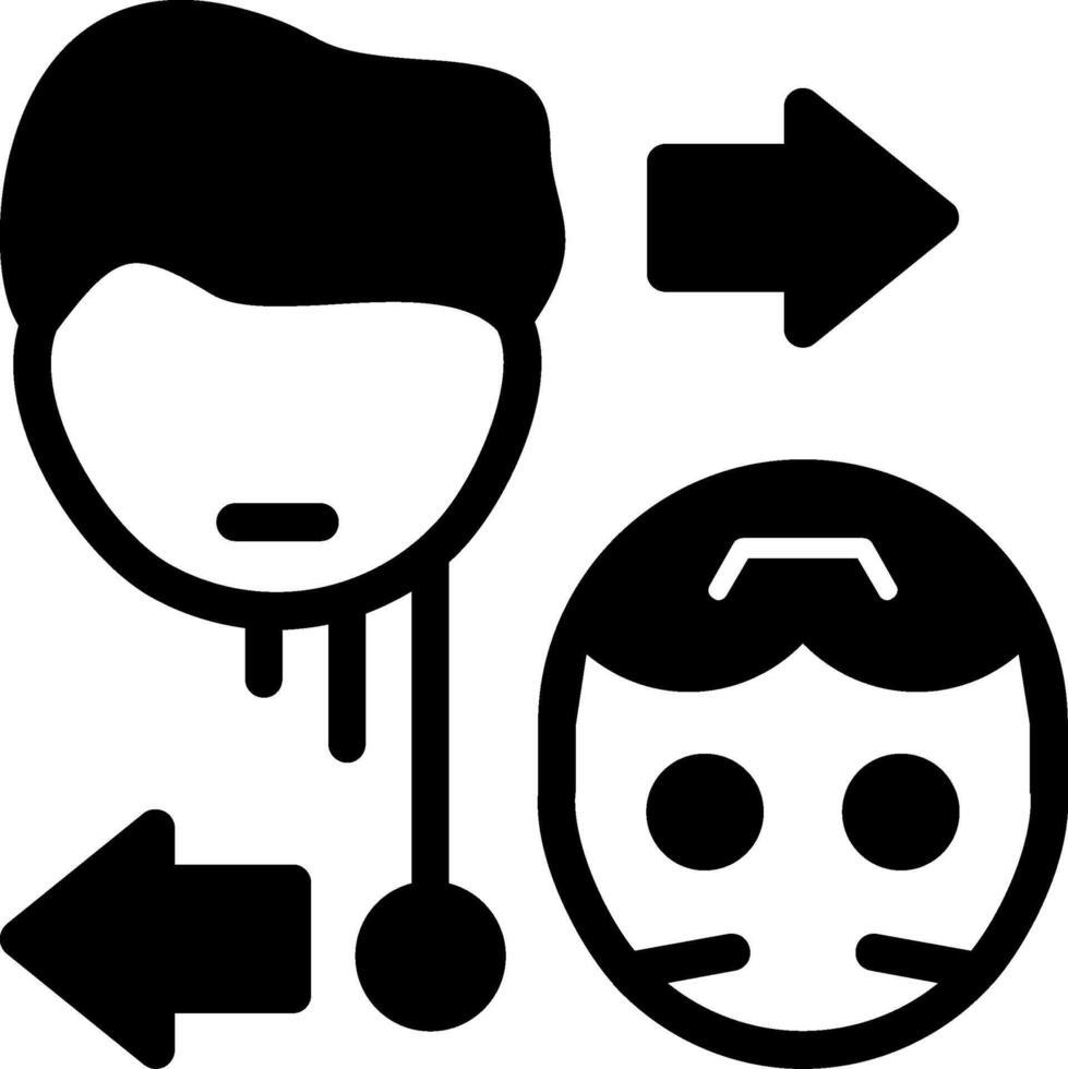 Human-AI Collaboration Glyph Icon vector