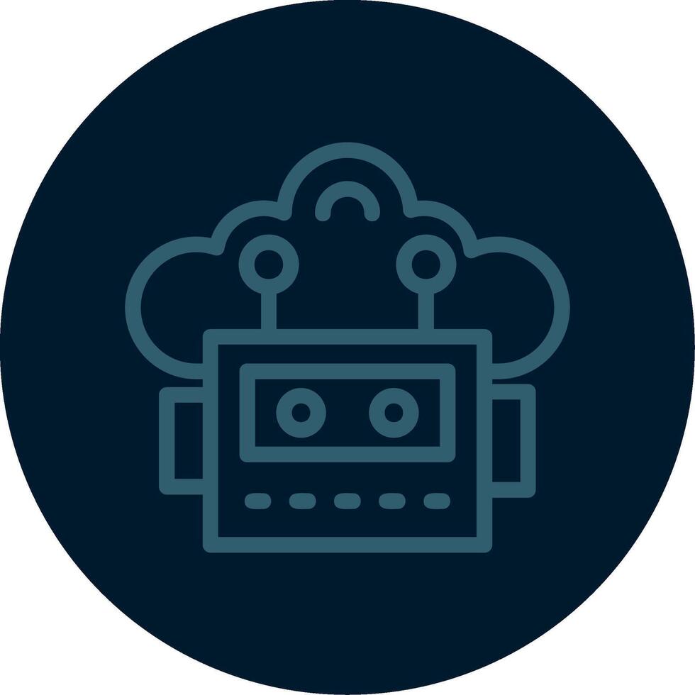 Cloud Robotics Line Multi color Icon vector