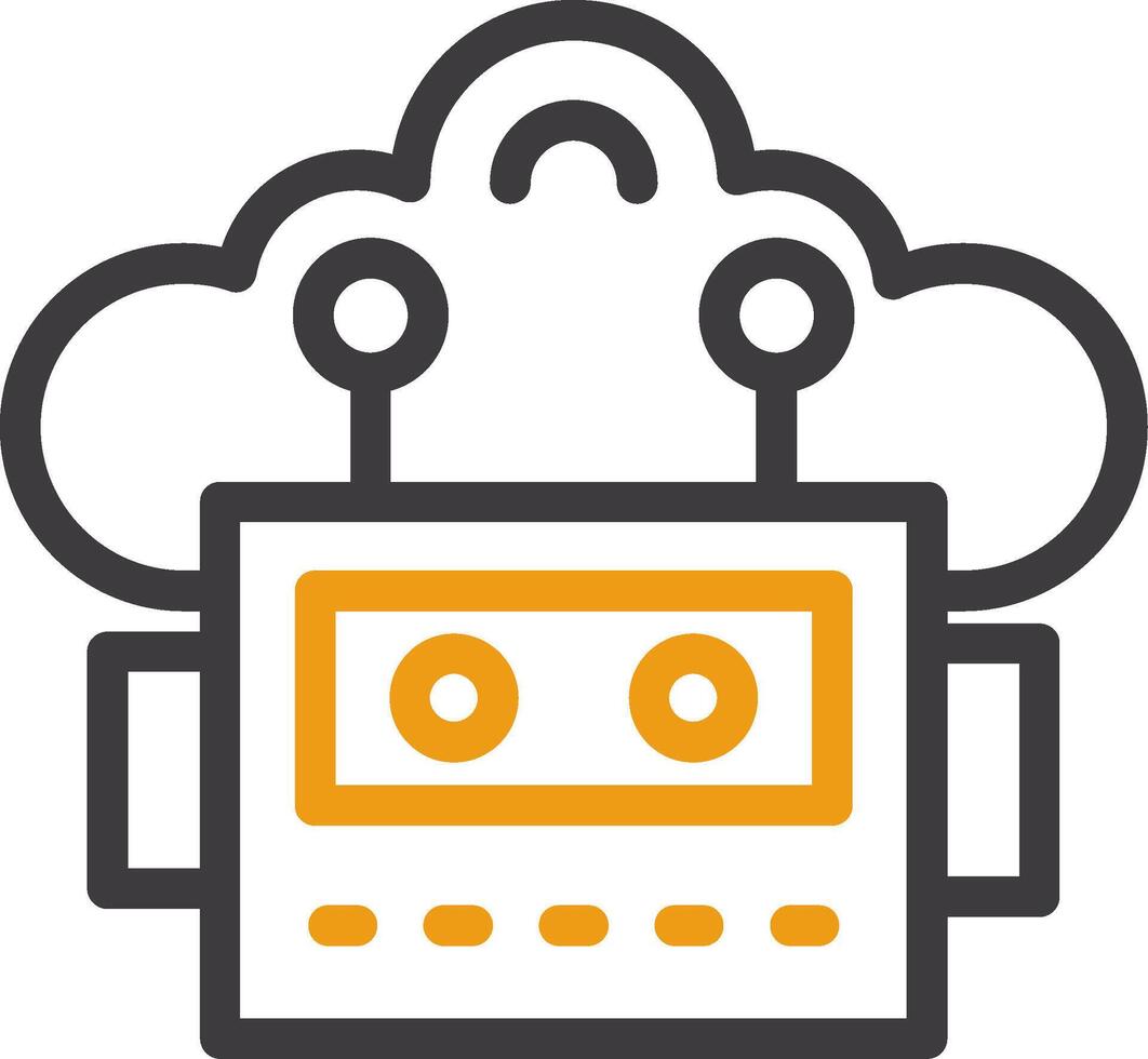 Cloud Robotics Glyph Circle Icon vector