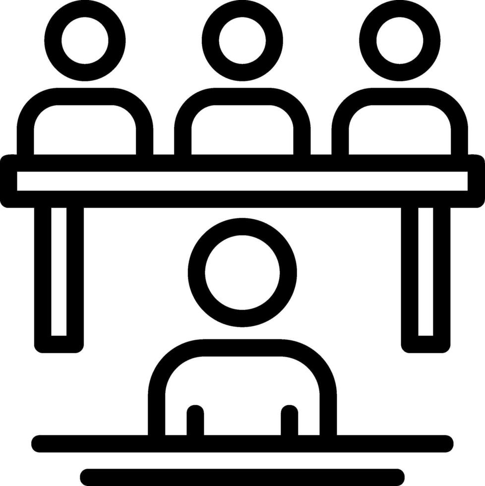 Interview panel Line Icon vector