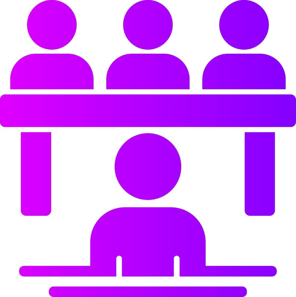 Interview panel Solid Multi Gradient Icon vector