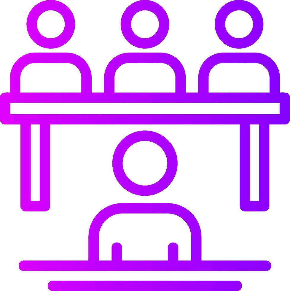 Interview panel Linear Gradient Icon vector