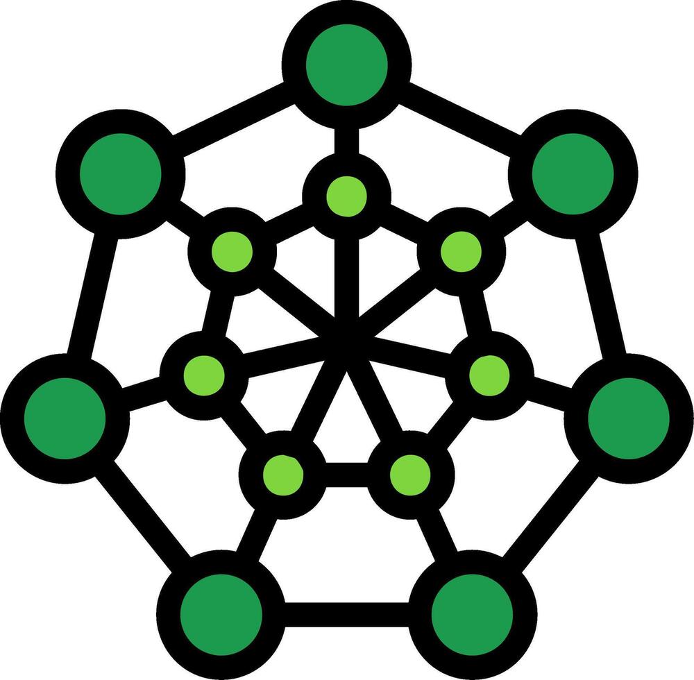 Nanotechnology Line Filled Icon vector
