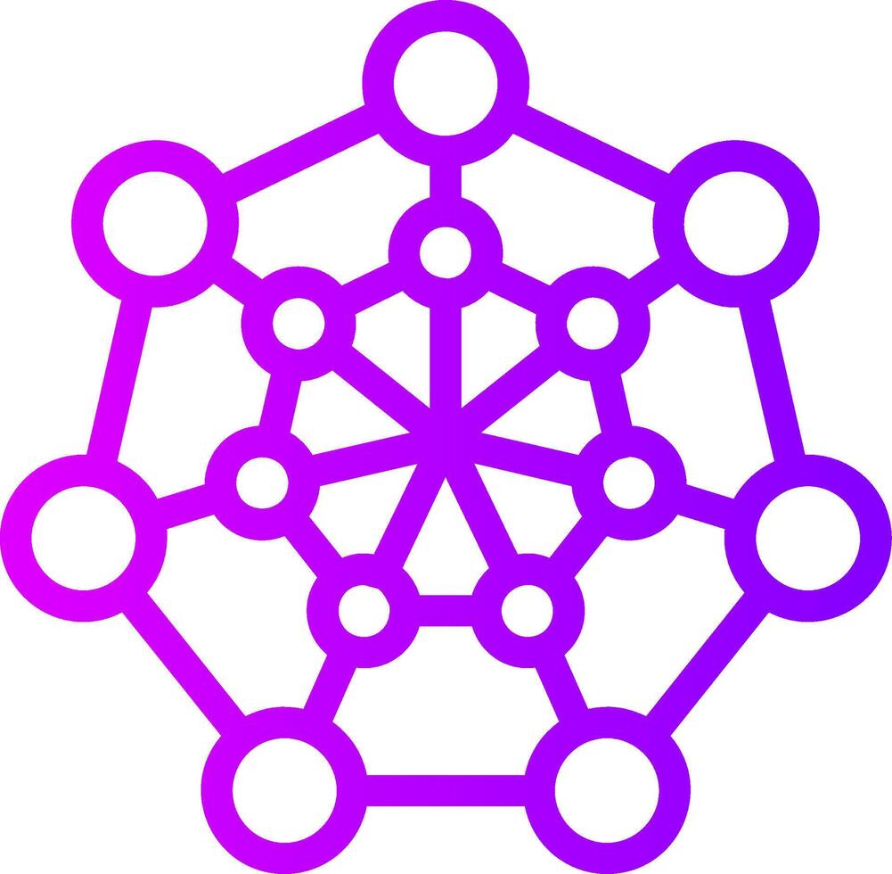 Nanotechnology Linear Gradient Icon vector