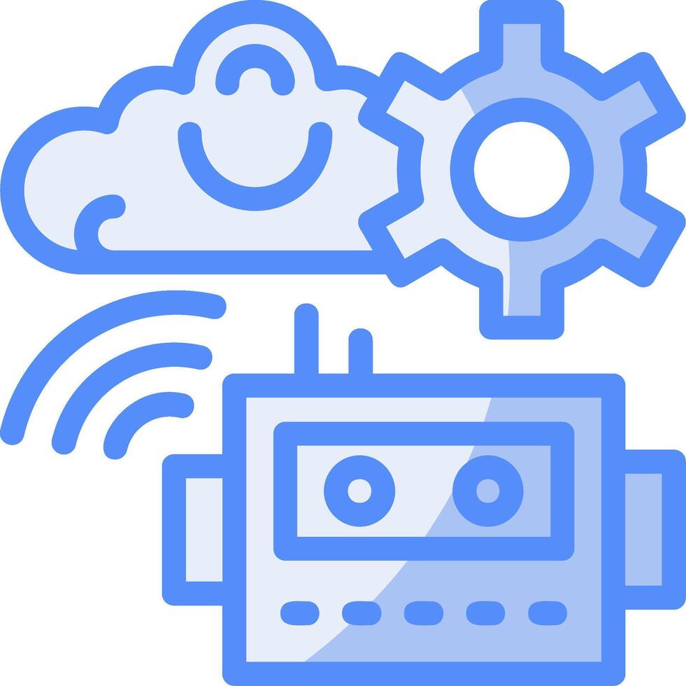 Cognitive Robotics Line Filled Blue Icon vector