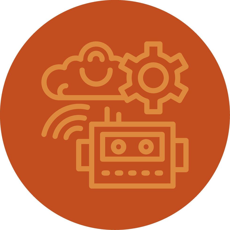 Cognitive Robotics Line Multi color Icon vector