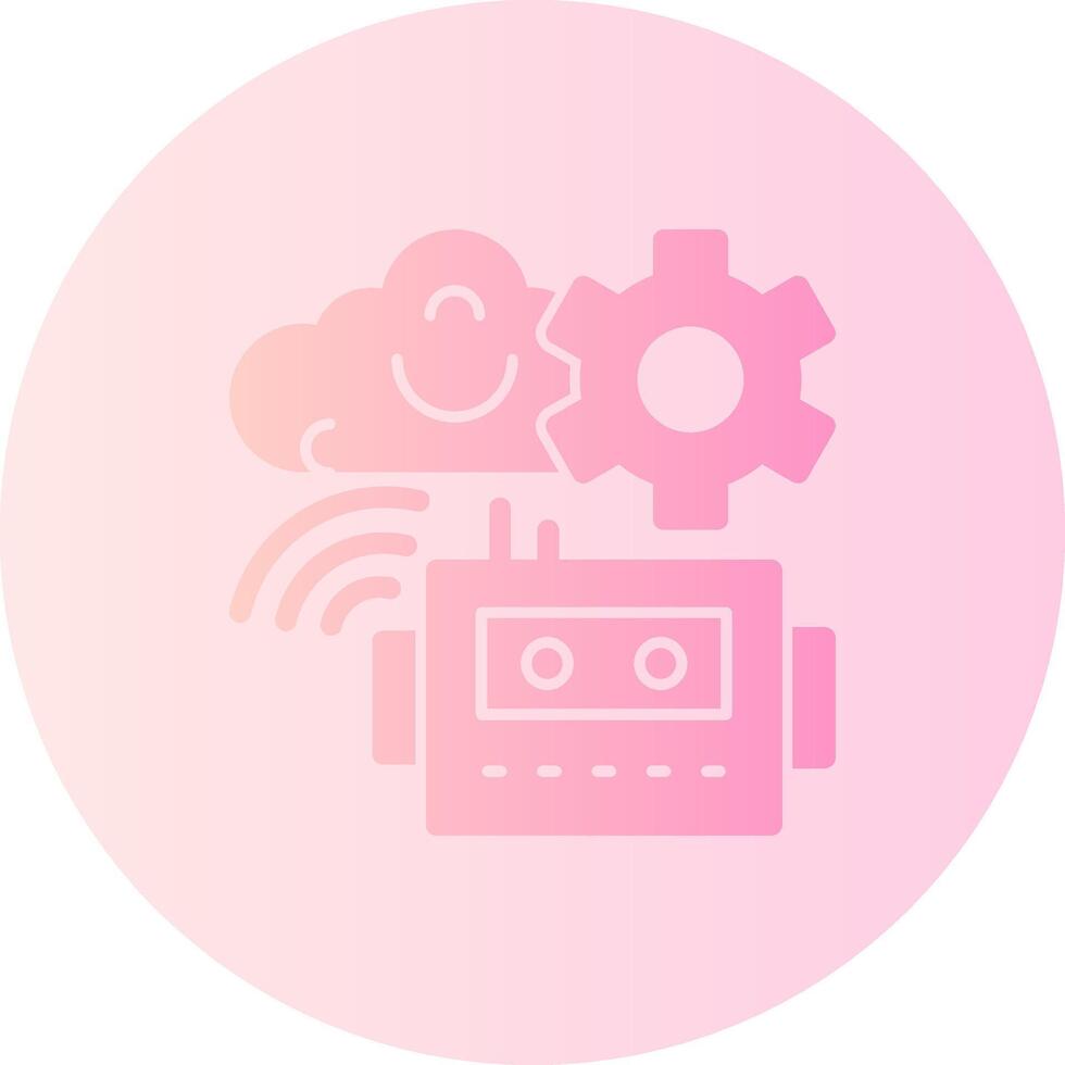 Cognitive Robotics Gradient Circle Icon vector
