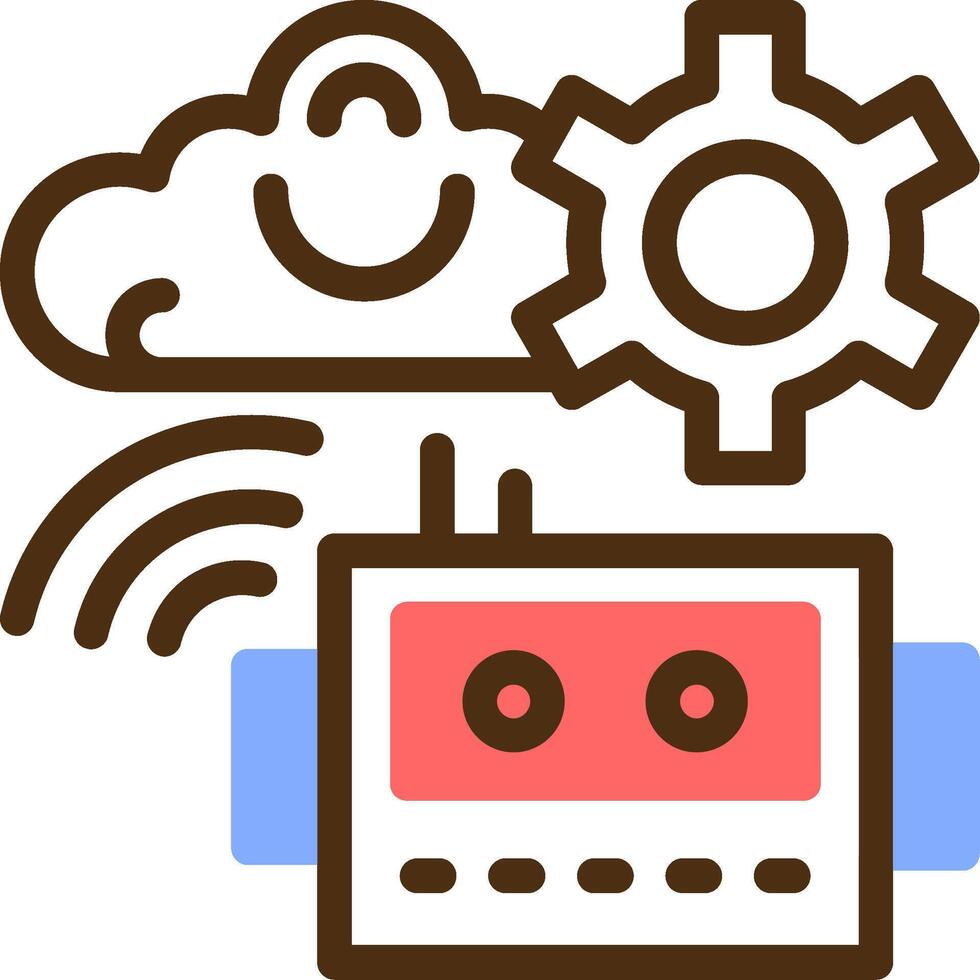 Cognitive Robotics Color Filled Icon vector