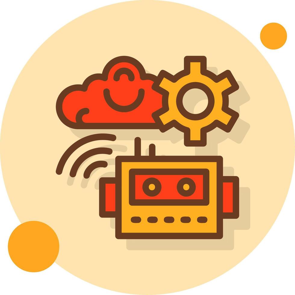 Cognitive Robotics Filled Shadow Circle Icon vector