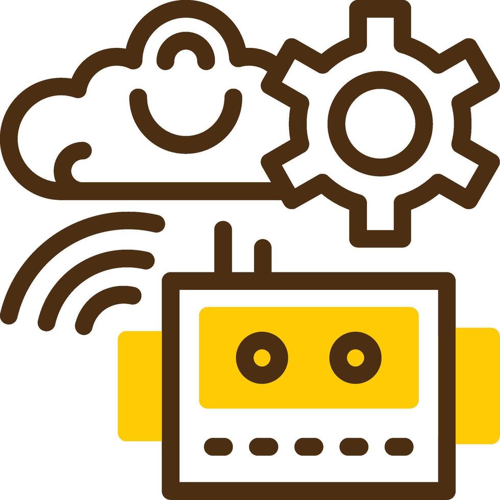 Cognitive Robotics Yellow Lieanr Circle Icon vector