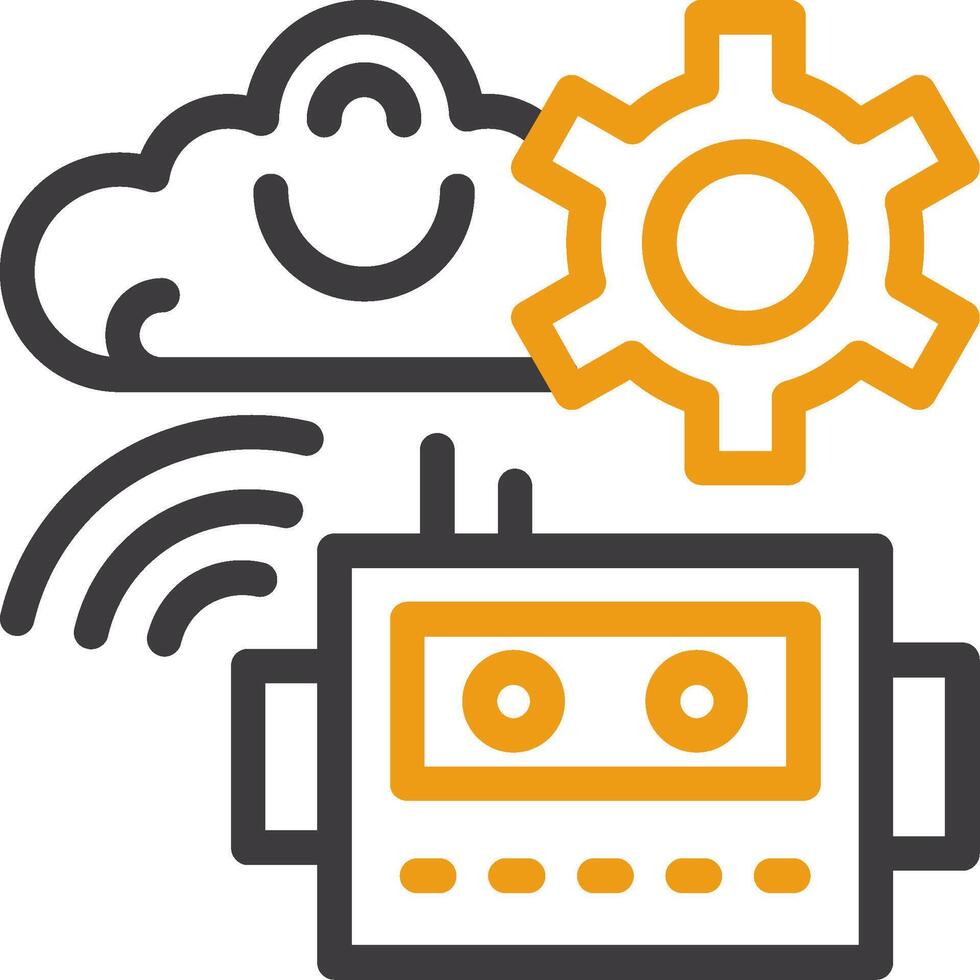 Cognitive Robotics Line Circle Icon vector