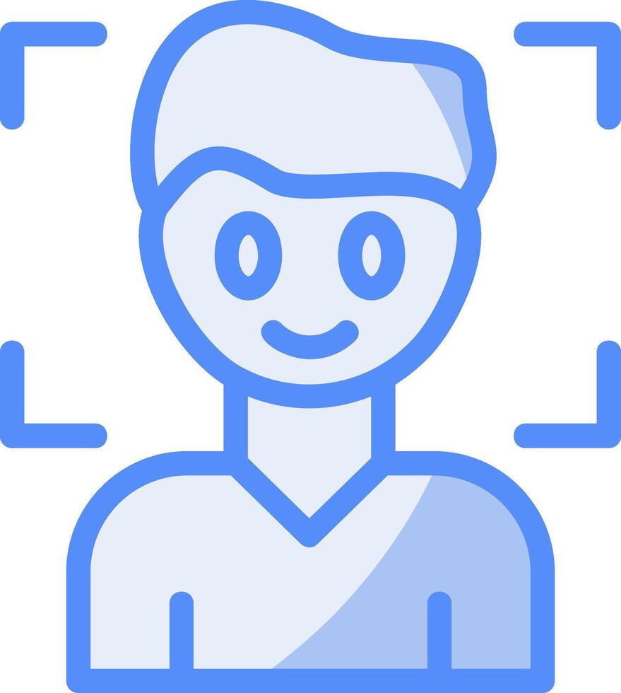 Emotion Recognition Line Filled Blue Icon vector