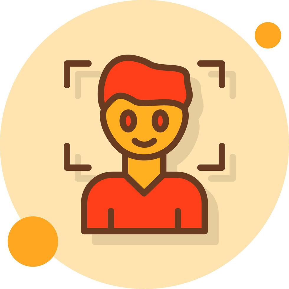 Emotion Recognition Filled Shadow Circle Icon vector