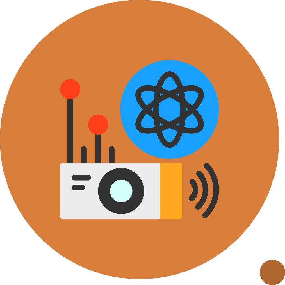 Quantum Sensor Flat Shadow Icon vector