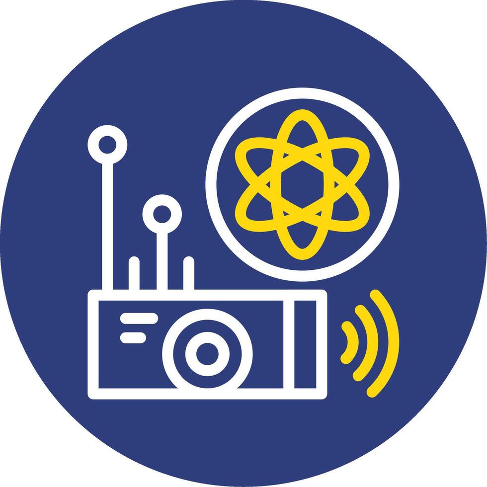 Quantum Sensor Dual Line Circle Icon vector