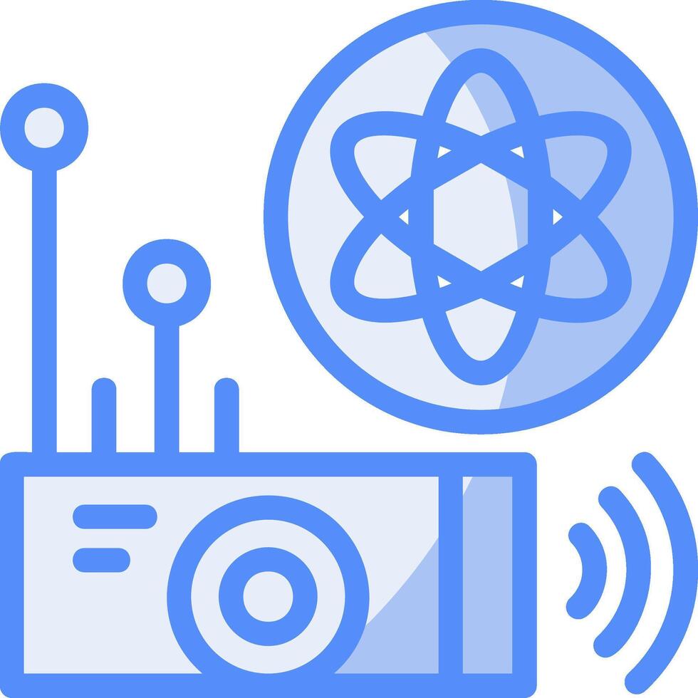 Quantum Sensor Line Filled Blue Icon vector