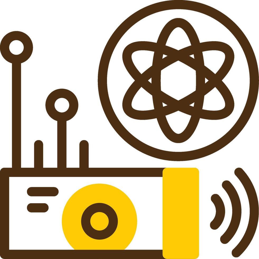 Quantum Sensor Yellow Lieanr Circle Icon vector