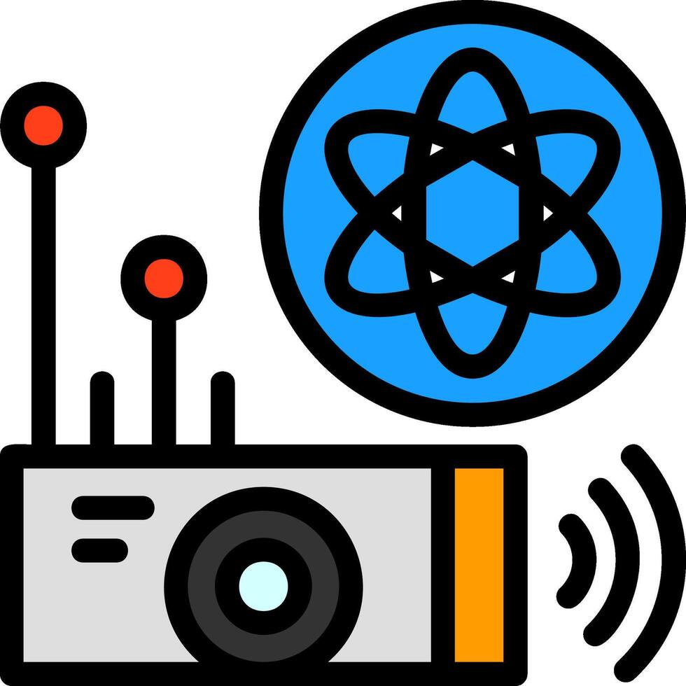 cuántico sensor línea lleno icono vector