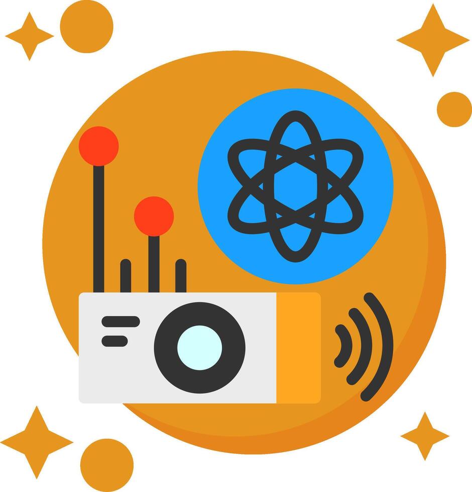 Quantum Sensor Tailed Color Icon vector