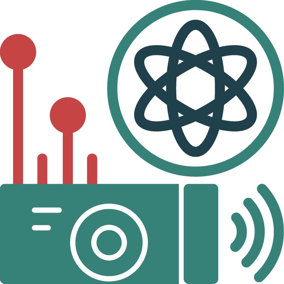Quantum Sensor Glyph Two Color Icon vector