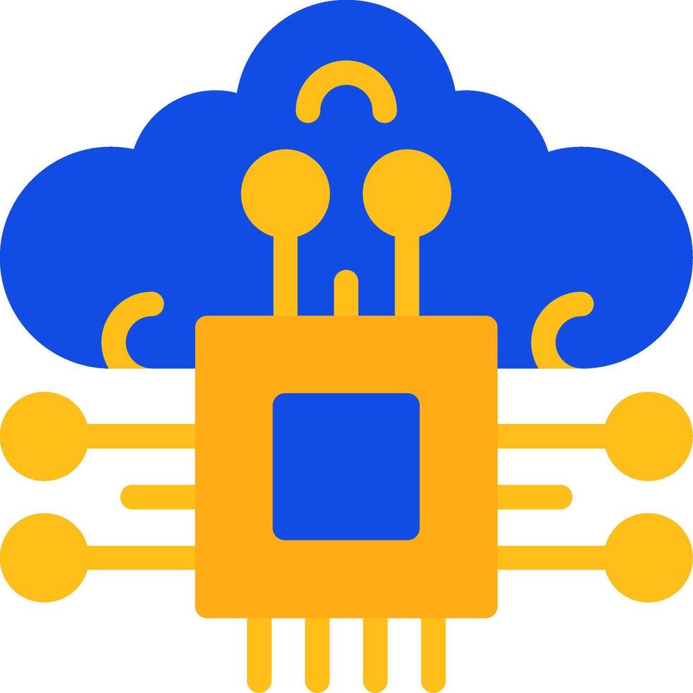 Neuroinformatics Flat Two Color Icon vector