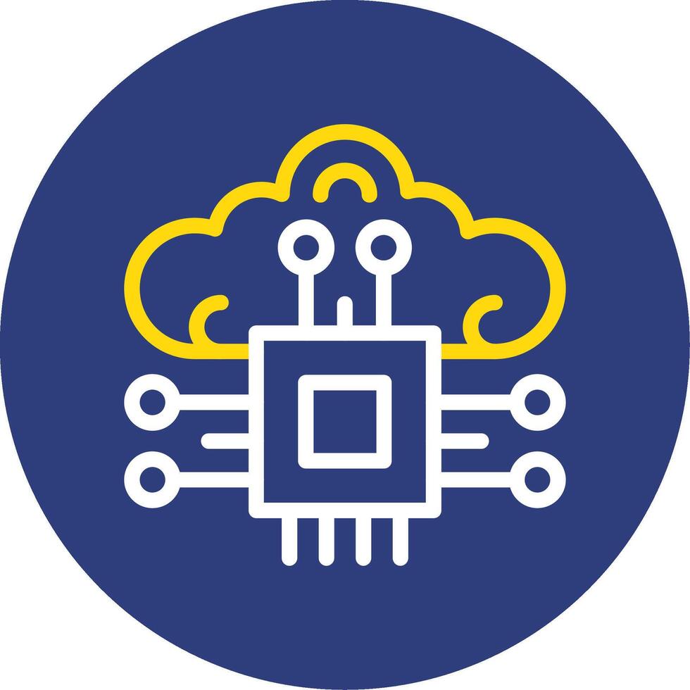 Neuroinformatics Dual Line Circle Icon vector