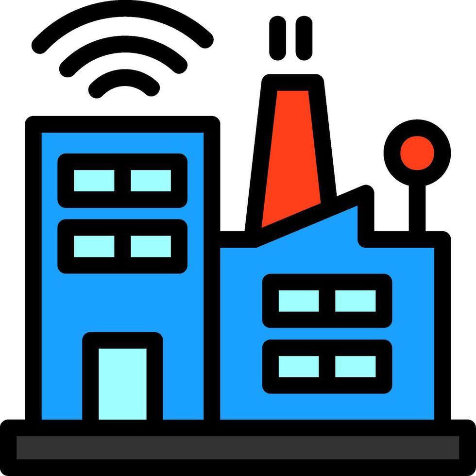 Smart Factory Line Filled Icon vector